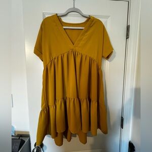 amazon mustard yellow dress size small